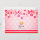 Ice Skating Bright Pink Girly Party Kaart (Achterkant)