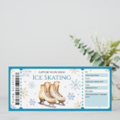 Ice Skating Cadeaubon Ticket Kaart (Staand voorkant)