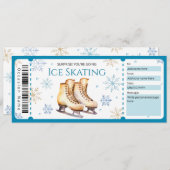 Ice Skating Cadeaubon Ticket Kaart (Voorkant / Achterkant)