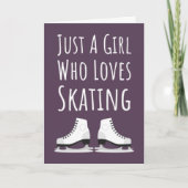 Ice Skating Cards Girl Pink Cute Girly For Kids Kaart (Voorkant)