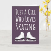 Ice Skating Cards Girl Pink Cute Girly For Kids Kaart (Gele Bloem)