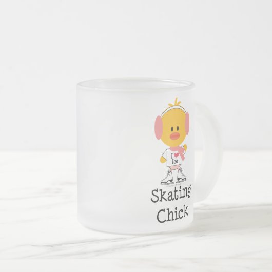 Ice Skating Chick Frosted Mok (Voorkant rechts)