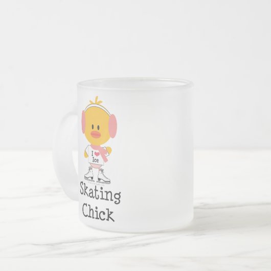 Ice Skating Chick Frosted Mok (Voorkant links)