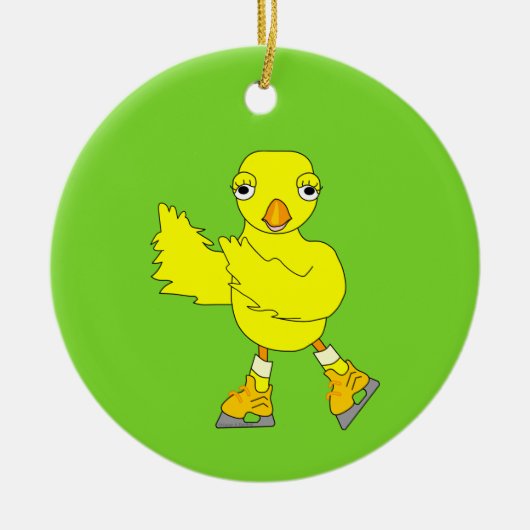 Ice Skating Chick Keramisch Ornament (Voorkant)