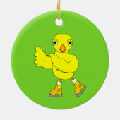 Ice Skating Chick Keramisch Ornament (Achterkant)
