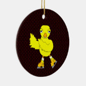 Ice Skating Chick Keramisch Ornament (Rechts)