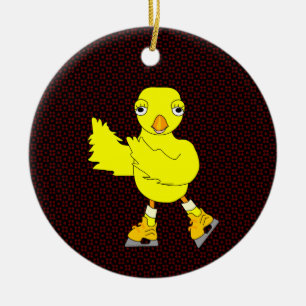 Ice Skating Chick Keramisch Ornament
