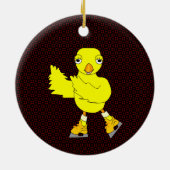 Ice Skating Chick Keramisch Ornament (Achterkant)