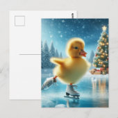 Ice Skating Christmas Duckling Briefkaart (Voorkant / Achterkant)