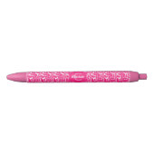 Ice Skating Cute Pink White Girly Monogramed Zwarte Inkt Pen (Voorkant)
