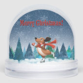 Ice Skating Dachshund  Sneeuwbol (Voorkant)