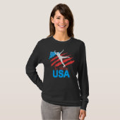Ice Skating Dance ondersteunt het team VS-vlag T-shirt (Voorkant volledig)