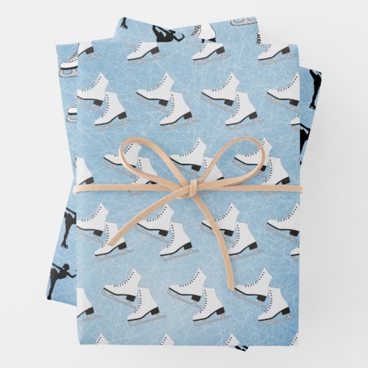 Ice Skating Design Wrapping Paper Set (In situ)