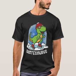 Ice Skating Dinosaur Roller Skater Funny Fossil T- T-shirt