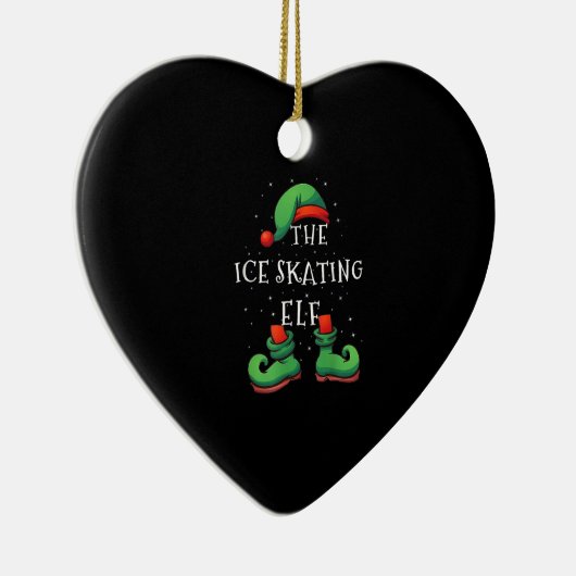 Ice Skating Elf Funny Matching Family KerstPa Keramisch Ornament (Rechts)