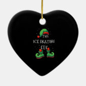 Ice Skating Elf Funny Matching Family KerstPa Keramisch Ornament (Achterkant)