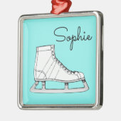 Ice Skating Figuur met persoonlijke naam Metalen Ornament (Links)