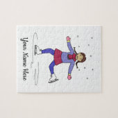 Ice Skating Figuur Skater Persoonlijke naam Legpuzzel (Horizontaal)