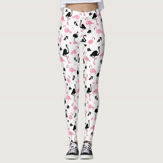 Ice Skating Flamingos Leggings (Voorkant)