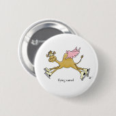 Ice Skating Flying Camel Ronde Button 5,7 Cm (Voorkant /achterkant)