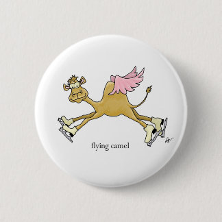 Ice Skating Flying Camel Ronde Button 5,7 Cm