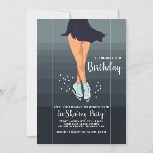 Ice Skating Gala Invitation Kaart (Voorkant)