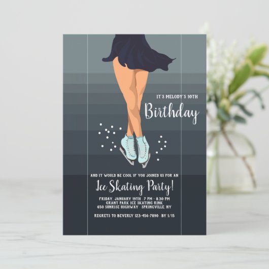 Ice Skating Gala Invitation Kaart (Staand voorkant)