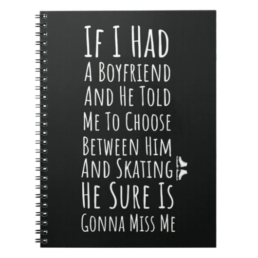 Ice Skating Gifts For Teen Girls Skater Winter Notitieboek (Voorkant)