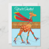 Ice Skating Giraffe met Scarf bij Rink Kaart (Voorkant)