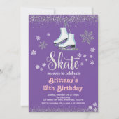 Ice Skating Girl Birthday Party Invitation (Voorkant)