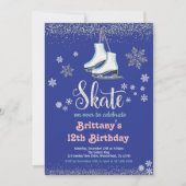 Ice Skating Girl Birthday Party Invitation (Voorkant)