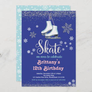 Ice Skating Girl Birthday Party Invitation