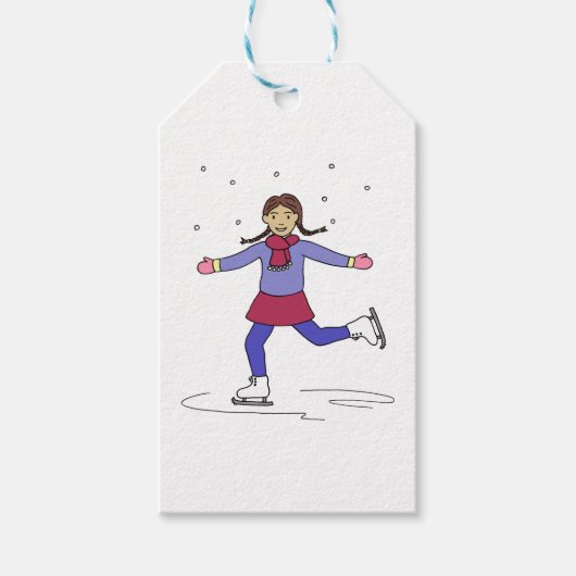 Ice Skating Girl Cadeaulabel (Voorkant)