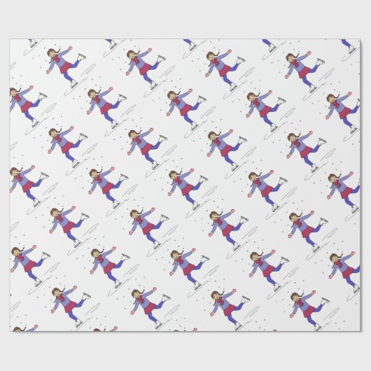 Ice Skating Girl Cadeaupapier (Vlak)