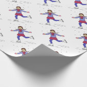Ice Skating Girl Cadeaupapier (Hoek)