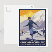 Ice Skating Girl op Chamonix-Mont Blanc Region Briefkaart (Voorkant / Achterkant)
