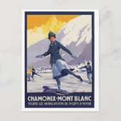 Ice Skating Girl op Chamonix-Mont Blanc Region Briefkaart (Voorkant)