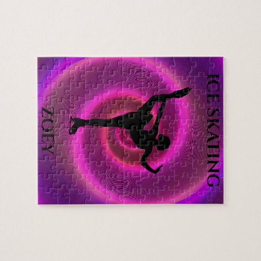 Ice skating girl puzzel met de naam van het kind. legpuzzel (Horizontaal)