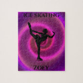 Ice skating girl puzzel met de naam van het kind. legpuzzel (Verticaal)