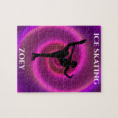 Ice skating girl puzzel met de naam van het kind. legpuzzel (Horizontaal)