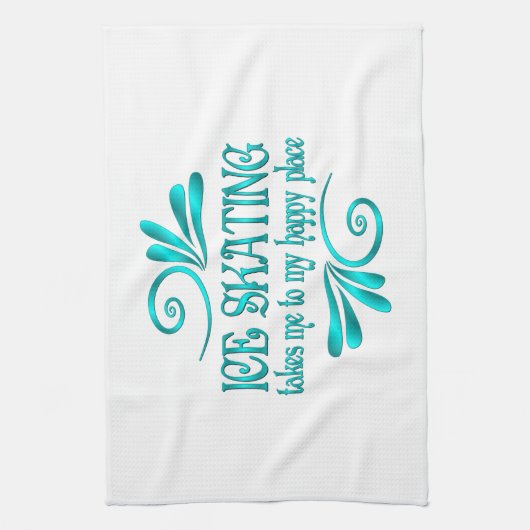 Ice Skating Happy Place Theedoek (Verticaal)