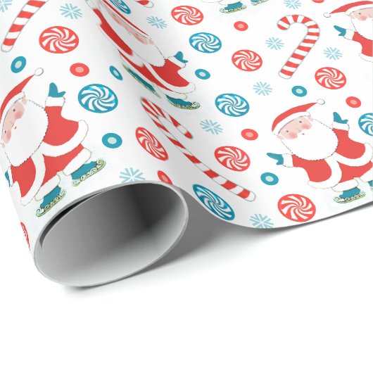 Ice Skating Holiday Gift Wrapping Paper Cadeaupapier (Rol Hoek)