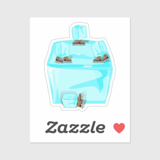 Ice Skating Ice Cubes Sticker (Vel)