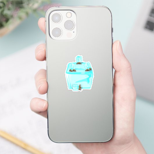 Ice Skating Ice Cubes Sticker (Telefoon)