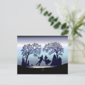 Ice Skating in the Park - Silhouette Briefkaart (Staand voorkant)