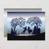 Ice Skating in the Park - Silhouette Briefkaart (Voorkant / Achterkant)