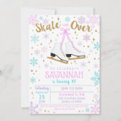 Ice Skating Invitation Ice Skating Party Girl Kaart (Voorkant)