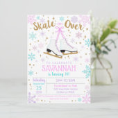 Ice Skating Invitation Ice Skating Party Girl Kaart (Staand voorkant)