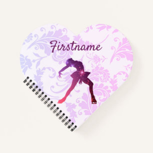 Ice skating journal - Paarse roze schaatser Notitieboek
