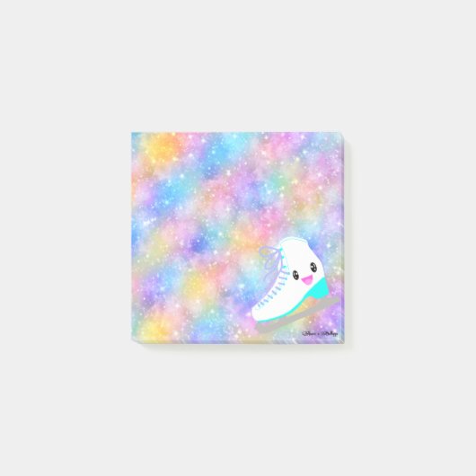 Ice Skating Kawaii Rainbow Gradient Galaxy Stars Post-it® Notes (Voorkant)